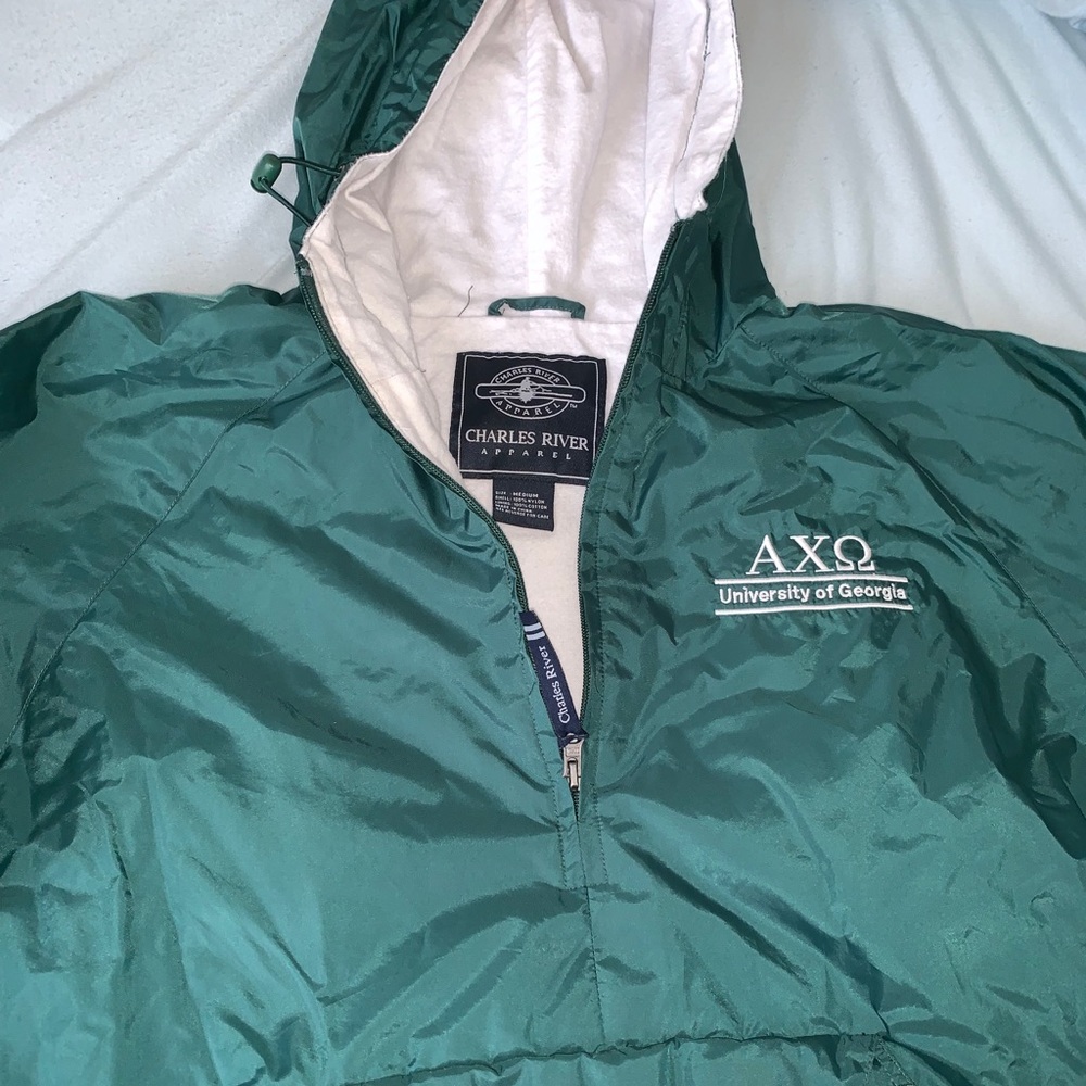 Alpha chi omega Charles river rain jacket pullover